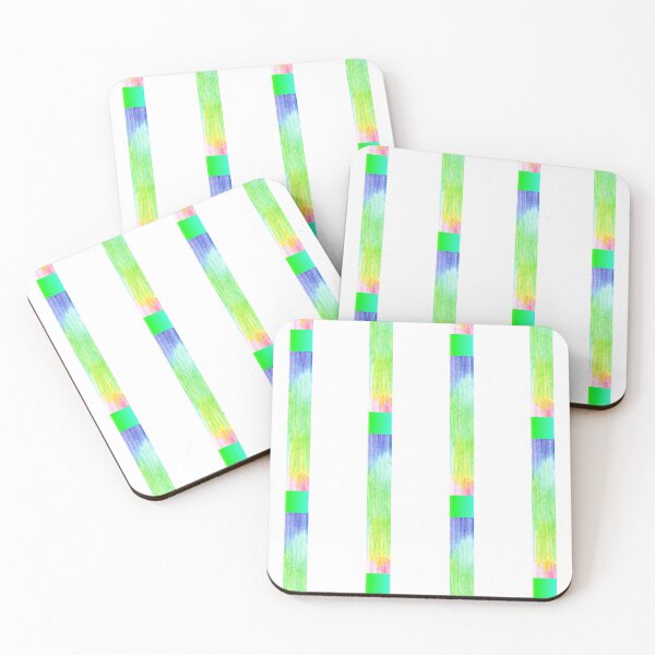 Item preview, White and rainbow vertical striped | colored pencils drawing stripes designed and sold by lausn.
