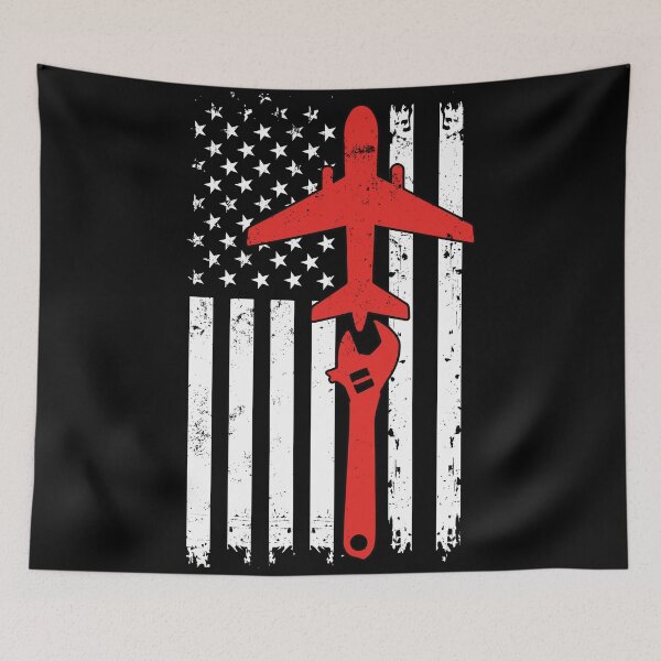 Item preview, Aircraft Mechanic Distressed Vintage USA Flag Airplane Technician: Funny Aviation Mechanic Gift designed and sold by Adexyl.