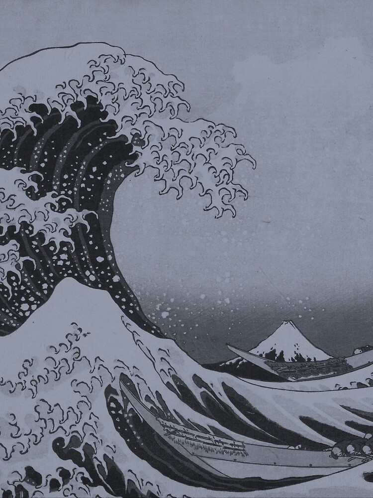 Silver Japanese Great Wave off Kanagawa by Hokusai by podartist
