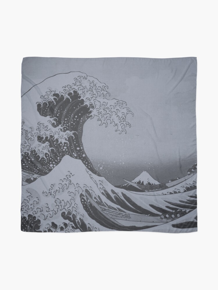 Alternate view of Silver Japanese Great Wave off Kanagawa by Hokusai Scarf