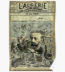 Vintage Jules Verne Periodical Cover Poster