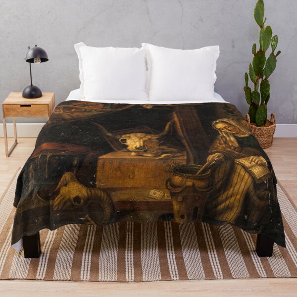 Item preview, A Witch in her den vintage antique painting designed and sold by Vintage Designs +.