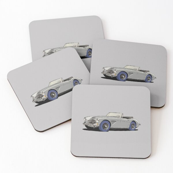 Item preview, Austin-Healey British sports car in silver grey designed and sold by Webazoot Industries - Car Art.