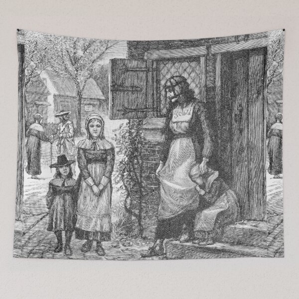 Item preview, Woman in the Scolds Bridle vintage creepy etching designed and sold by Vintage Designs +.