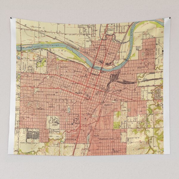 Item preview, Vintage Map of Topeka Kansas (1951) designed and sold by BravuraMedia.