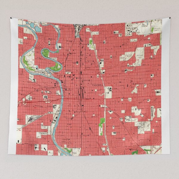 Item preview, Vintage Map of Wichita Kansas (1961)  designed and sold by BravuraMedia.