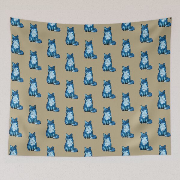 Item preview, Cute Fox Space and Stars – Light Blue designed and sold by northernhugs.