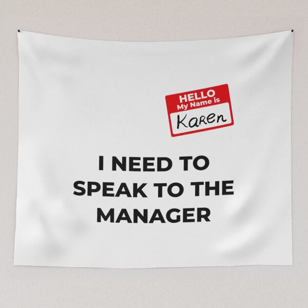 Item preview, Saying Need To The Manager Karen Halloween Costume Font Black designed and sold by JamauDS.