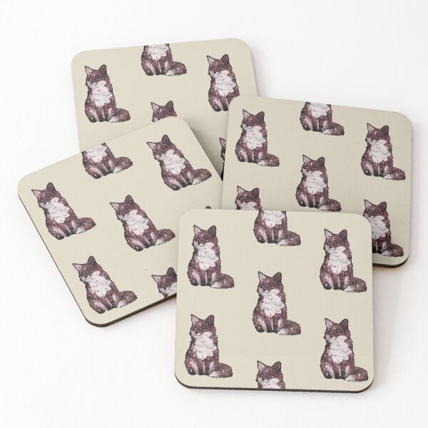 Item preview, Cute Fox Space and Stars – Dark Red designed and sold by northernhugs.