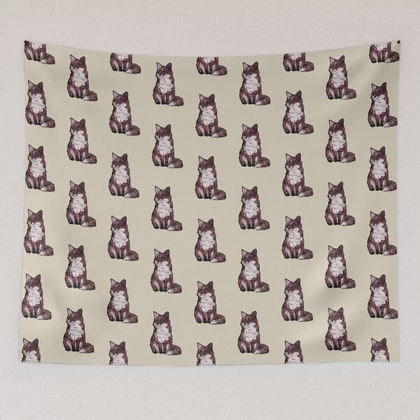 Item preview, Cute Fox Space and Stars – Dark Red designed and sold by northernhugs.