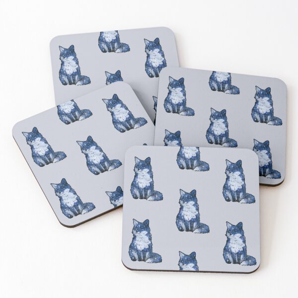 Item preview, Cute Fox Space and Stars – Dark Blue designed and sold by northernhugs.