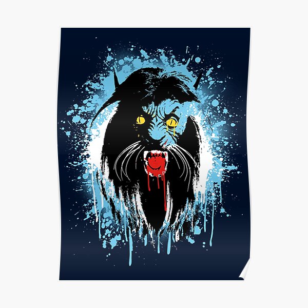 Werecat / Werewolf -Thriller-era paint splatter (Michael Jackson) Poster