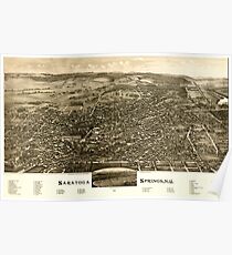Panoramic Maps Saratoga Springs NY 1888 Poster