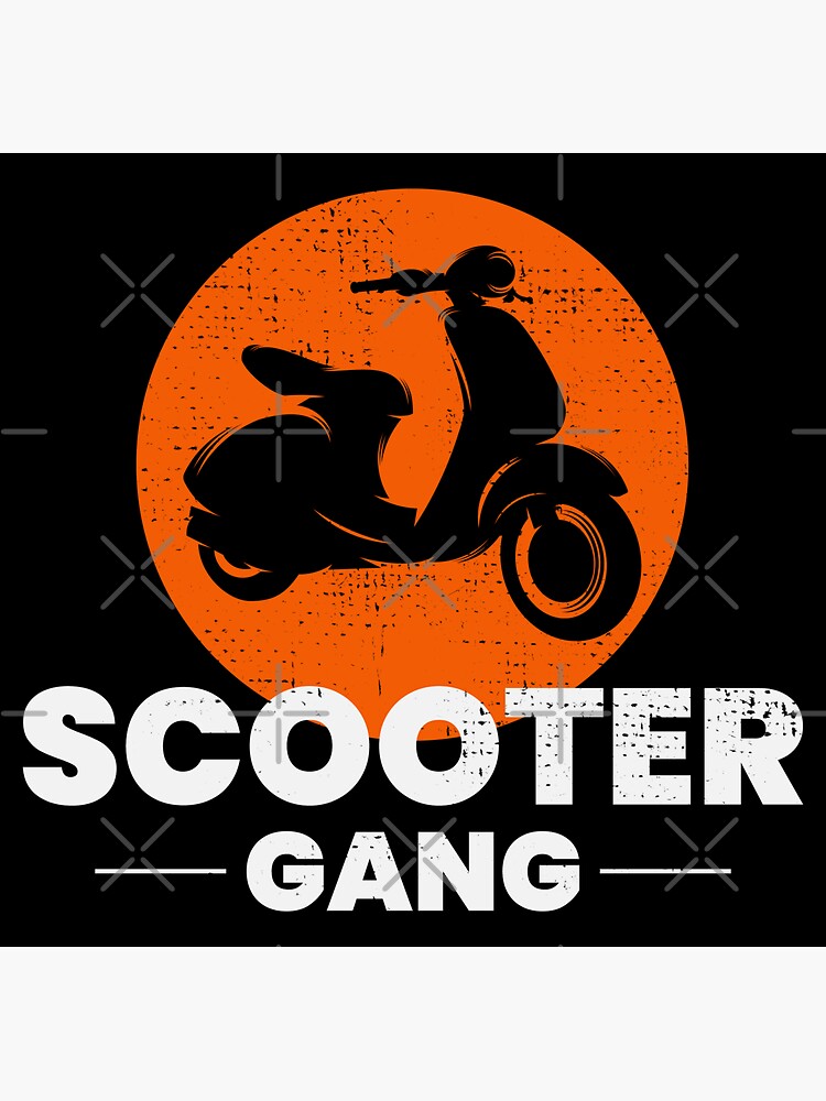"Scooter Rider Gang Scootering Motorbike Moped Bike" Sticker for Sale