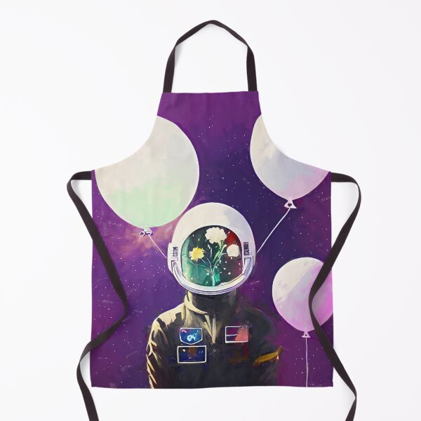 Item preview, Astronaut And Balloons On Galaxy Background Art Print designed and sold by nuel-art.