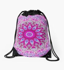 Colourful Pink and Blue Mandala Design Drawstring Bag
