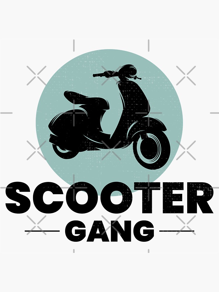 "Scooter Rider Gang Scootering Motorbike Moped Bike" Sticker for Sale
