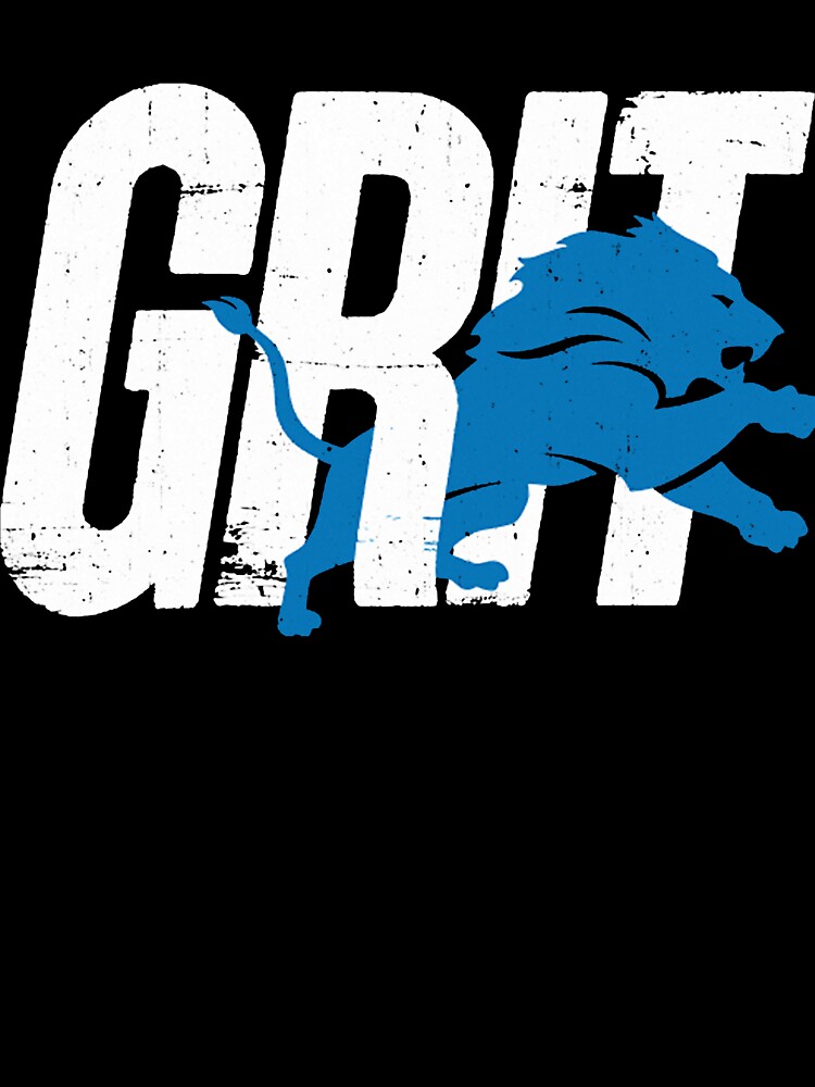 Detroit Grit, Lions Football Themed Artwork Long Sleeve T-Shirt