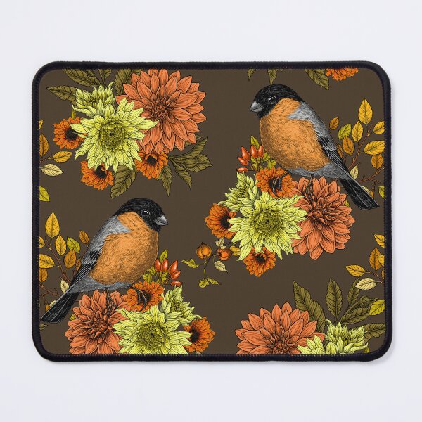 Item preview, Bullfinch on autumn florals designed and sold by Katerina Mitkova Kirilova.