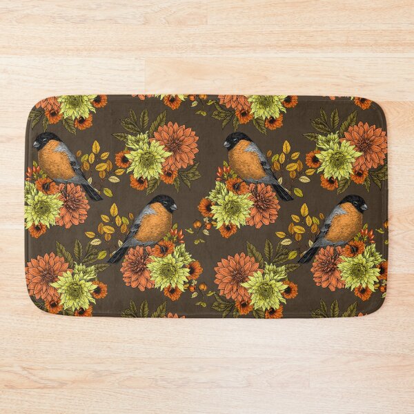 Item preview, Bullfinch on autumn florals designed and sold by Katerina Mitkova Kirilova.