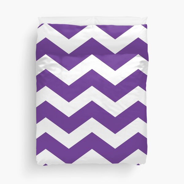 Purple And White Chevron Duvet Cover