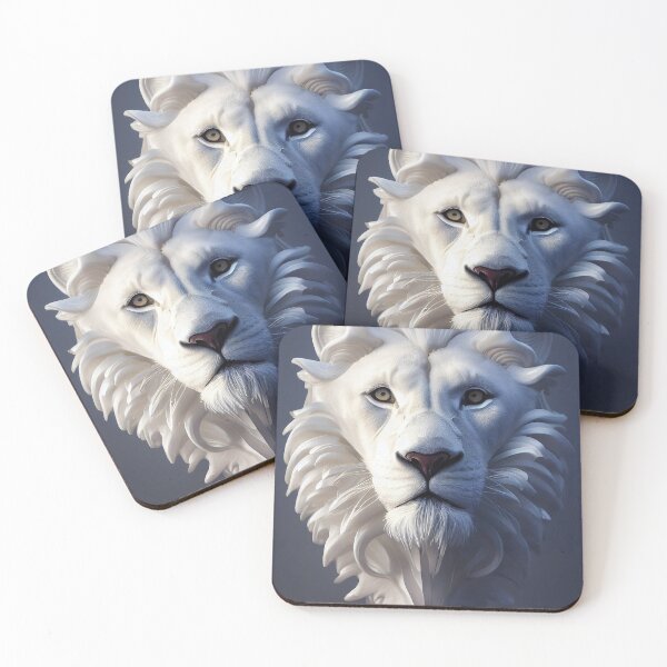 Item preview, Porcelain white lion sculpture designed and sold by NianderQuinn.