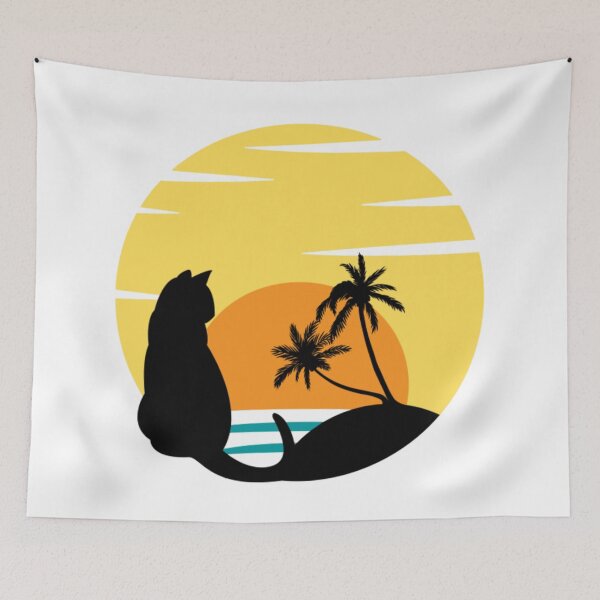 Item preview, CAT WATCHING SUNSET designed and sold by KatisDesign.