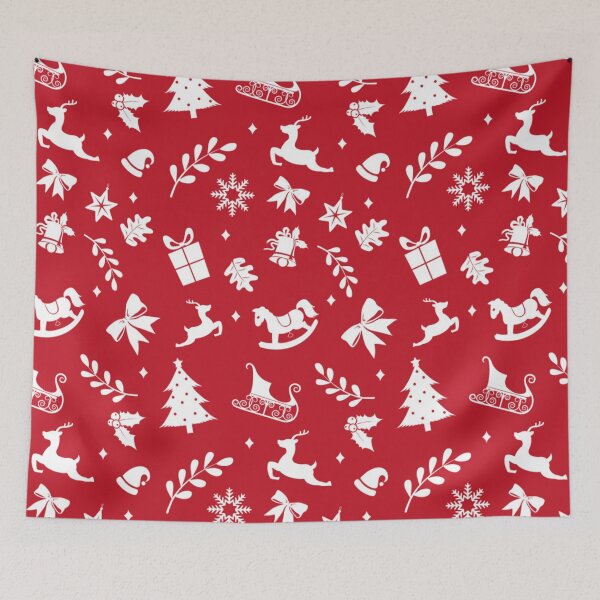Item preview, Merry Christmas traditional red white pattern designed and sold by iamwowie.
