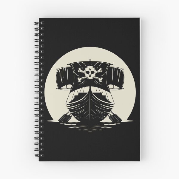 Aperçu de l'œuvre Illustration d'un bateau pirate au clair de lune créée et vendue par Verro Riezie.