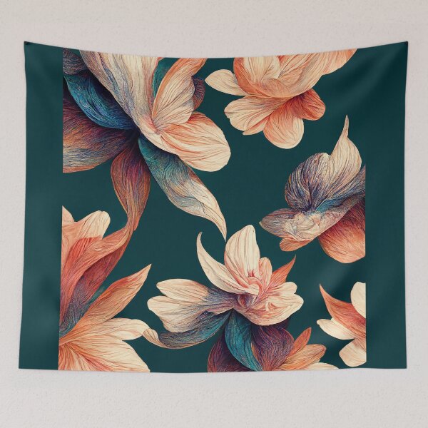 Item preview, Teal Floral Pattern designed and sold by NianderQuinn.