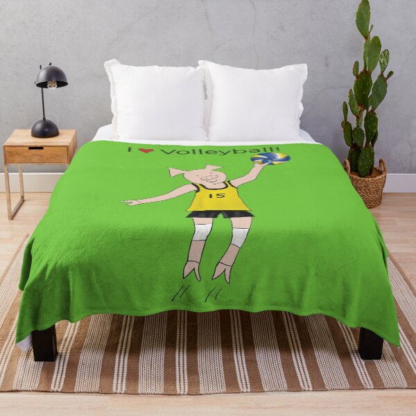 Item preview, I love Volleyball! Pig volleyball player, green, volleyball designed and sold by PiggingJapan.