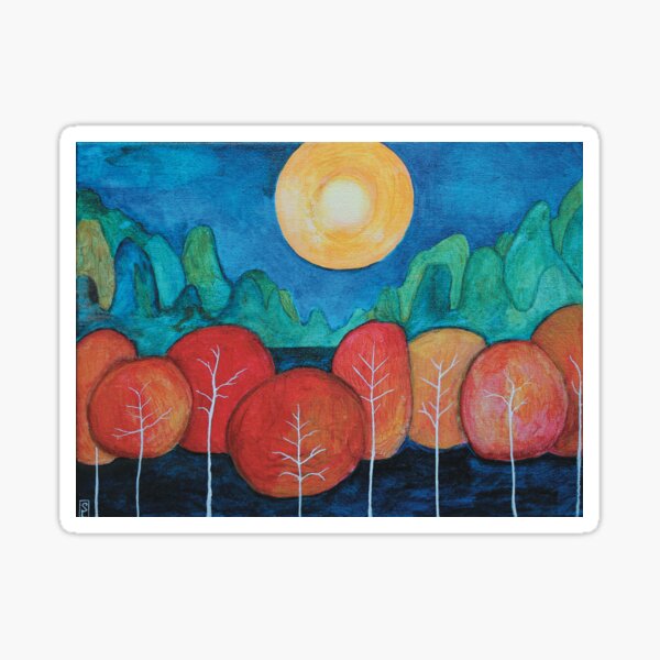 Blue Mountain Orchard in the Fall Sticker