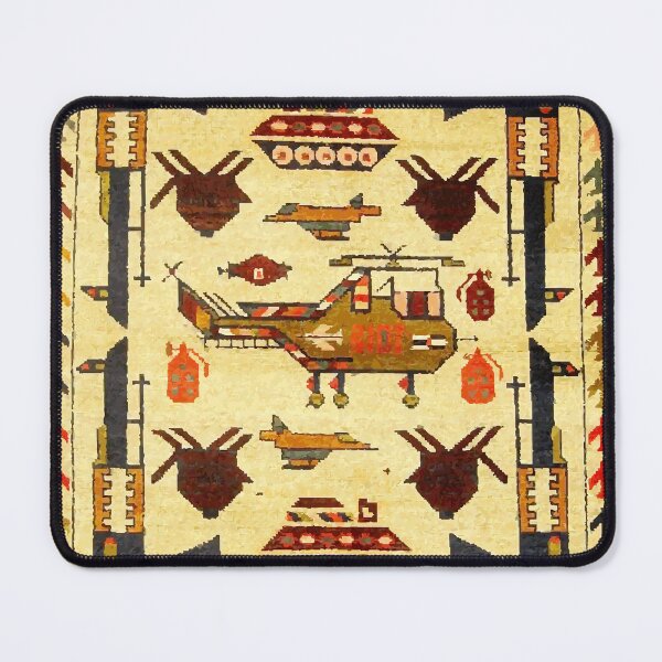 Vista previa del artículo con la obra «Alfombra de guerra turcomana afgana con estampado bohemio tribal retro», diseñado y vendido por Vicky Brago-Mitchell®.