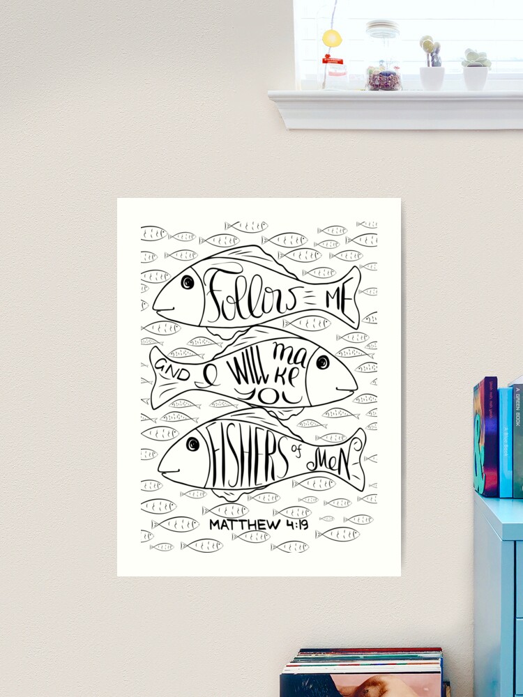 Follow Me and I'll Make You Fishers Of Men Poster, Lake Life, Bass Fishing  Lover Wall Art