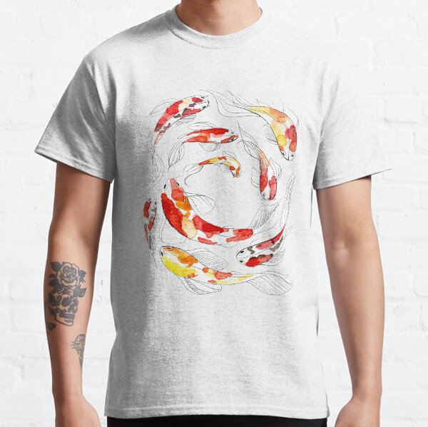 Watercolor Flowing Koi Fish Classic T-Shirt