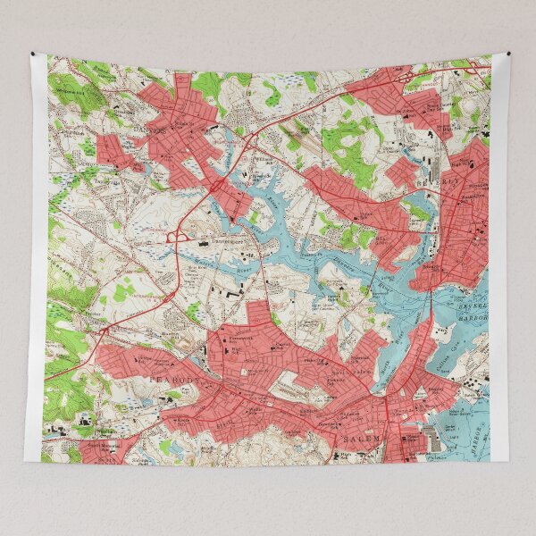Item preview, Vintage Map of Salem Massachusetts (1956) designed and sold by BravuraMedia.