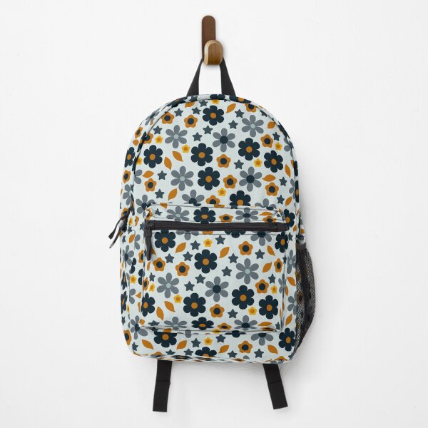 Item preview, Flowers and stars pattern - ocher and blue designed and sold by IlustraDeni.