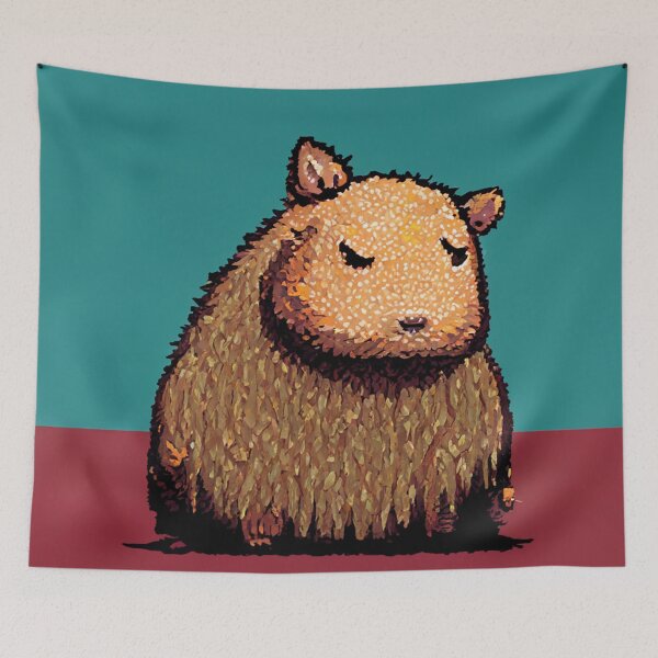 Item preview, Capybara Sleeping | Pixel Capybara Art designed and sold by Pet Shelter.