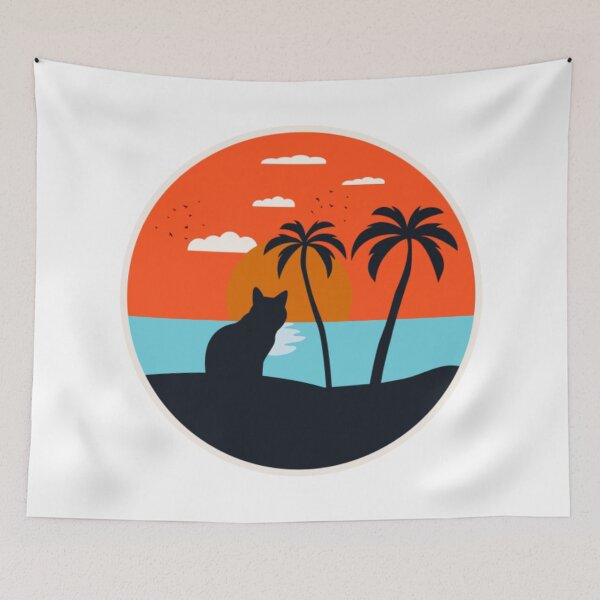 Item preview, CAT WATCHING SUNSET designed and sold by KatisDesign.