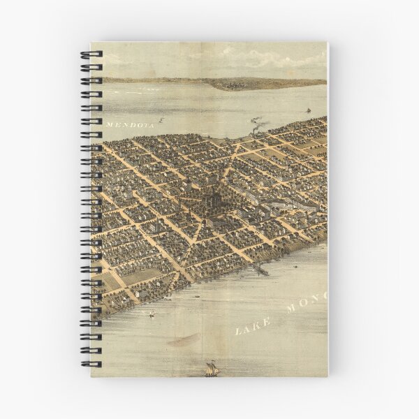 Item preview, Vintage Pictorial Map of Madison Wisconsin (1867)  designed and sold by BravuraMedia.