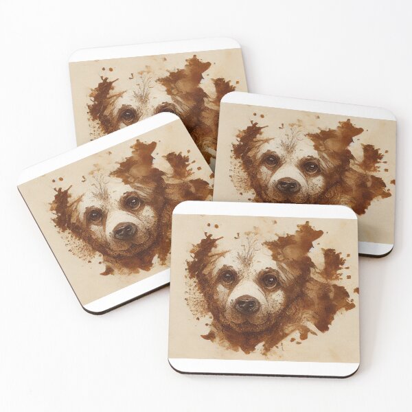 Item preview, Copy of Abstract Art of a Dog in Coffee Stain Form - Created by Artificial Intelligence designed and sold by Created-by-AI.