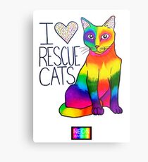 I (Heart) Rescue Cats Metal Print