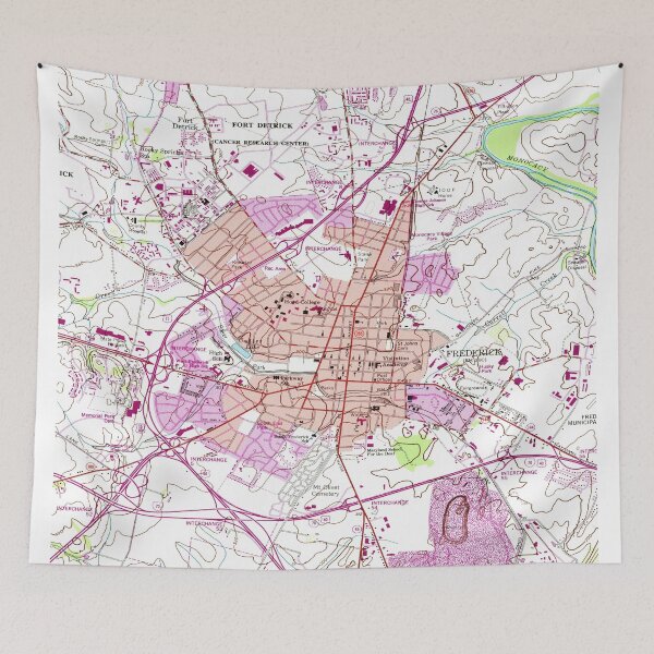 Item preview, Vintage Map of Frederick Maryland (1953)  designed and sold by BravuraMedia.