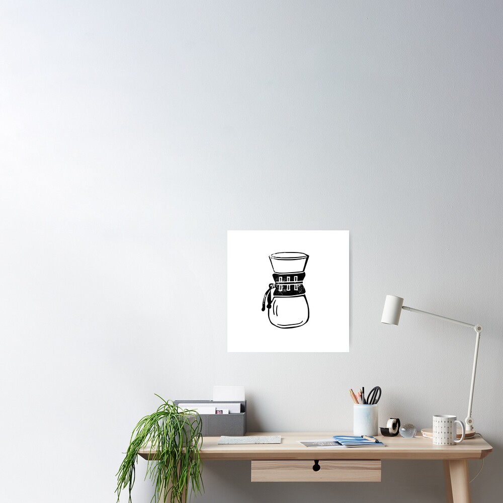 Chemex coffee maker linocut black and white kitchen food restaurant cafe  art Travel Mug by monoo