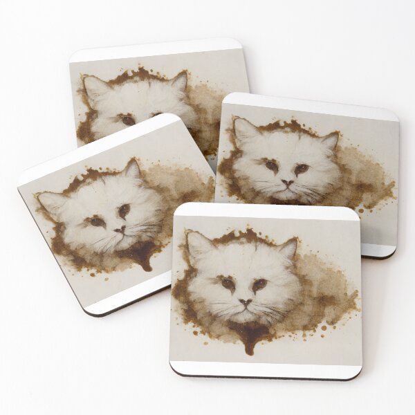 Item preview, Abstract Art of a cat in Coffee Stain Form - Created by Artificial Intelligence designed and sold by Created-by-AI.