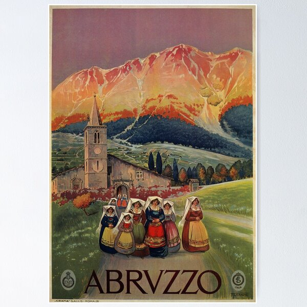 Abruzzo Italy restored vintage Italian travel  Poster