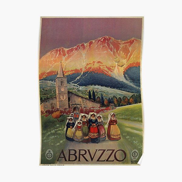 Abruzzo Italy restored vintage Italian travel Poster