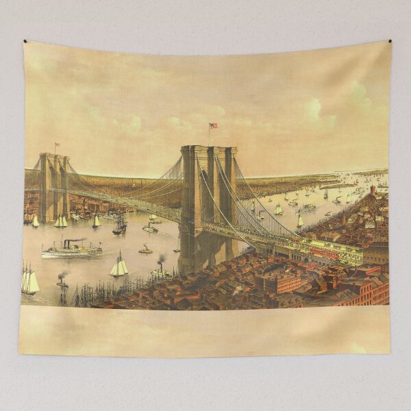 Item preview, Brooklyn Bridge Vintage Illustration designed and sold by peacelovesoar.