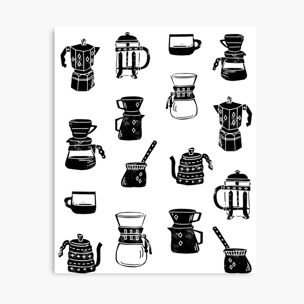 Chemex coffee maker linocut black and white kitchen food restaurant cafe  art Travel Mug by monoo