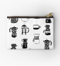 Bolso de mano cafeteras café expreso linograbado café minimalista blanco y negro
